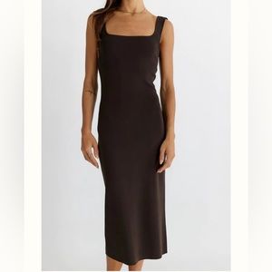 NWOT All:Row Urban Outfitters Lily MIDI Dress Brown